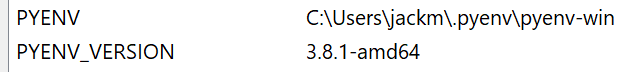 Pyenv Variables